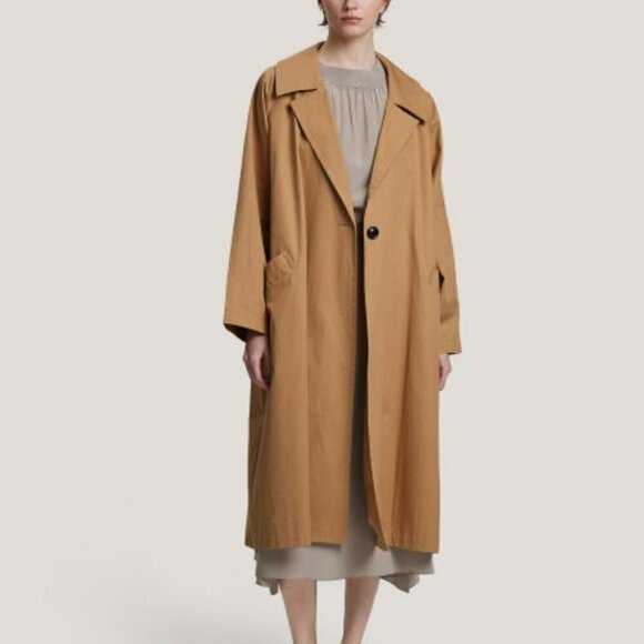* RESERVED FOR DOROTHY * Gentle Herd Oversized Cotton Trench Coat in Beige - Picture 2 of 16